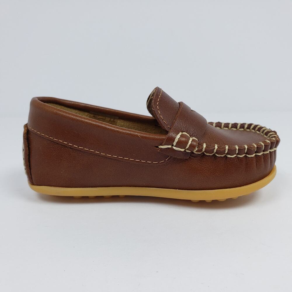 Elephantito Alex Drivers Baby Boys Sz 6 Brown Leather Slip On Casual Loafer Shoe - Picture 4 of 13